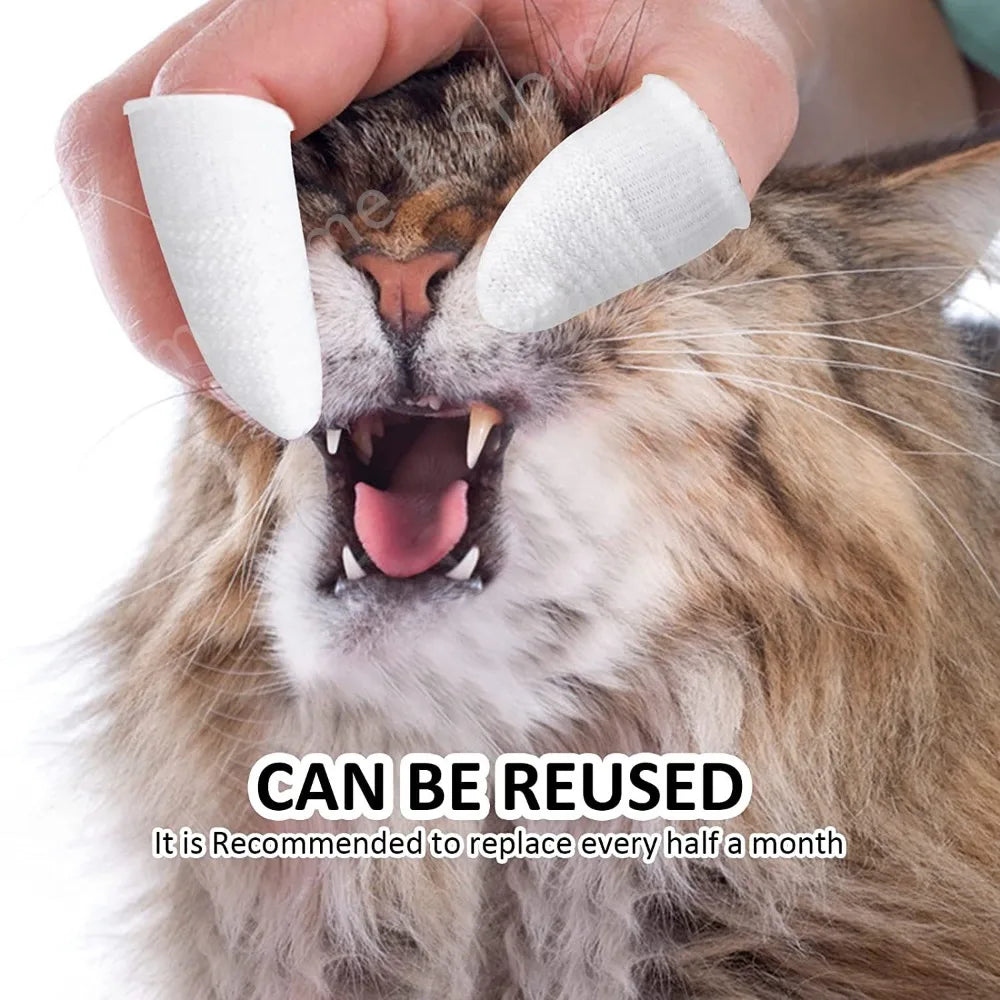 12/2Pc Pet Two-Finger Brushing Finger Cots Remove Tartar Cochlear Clean for Cat Dog Toothbrush Oral Care Finger Cover Pet Care