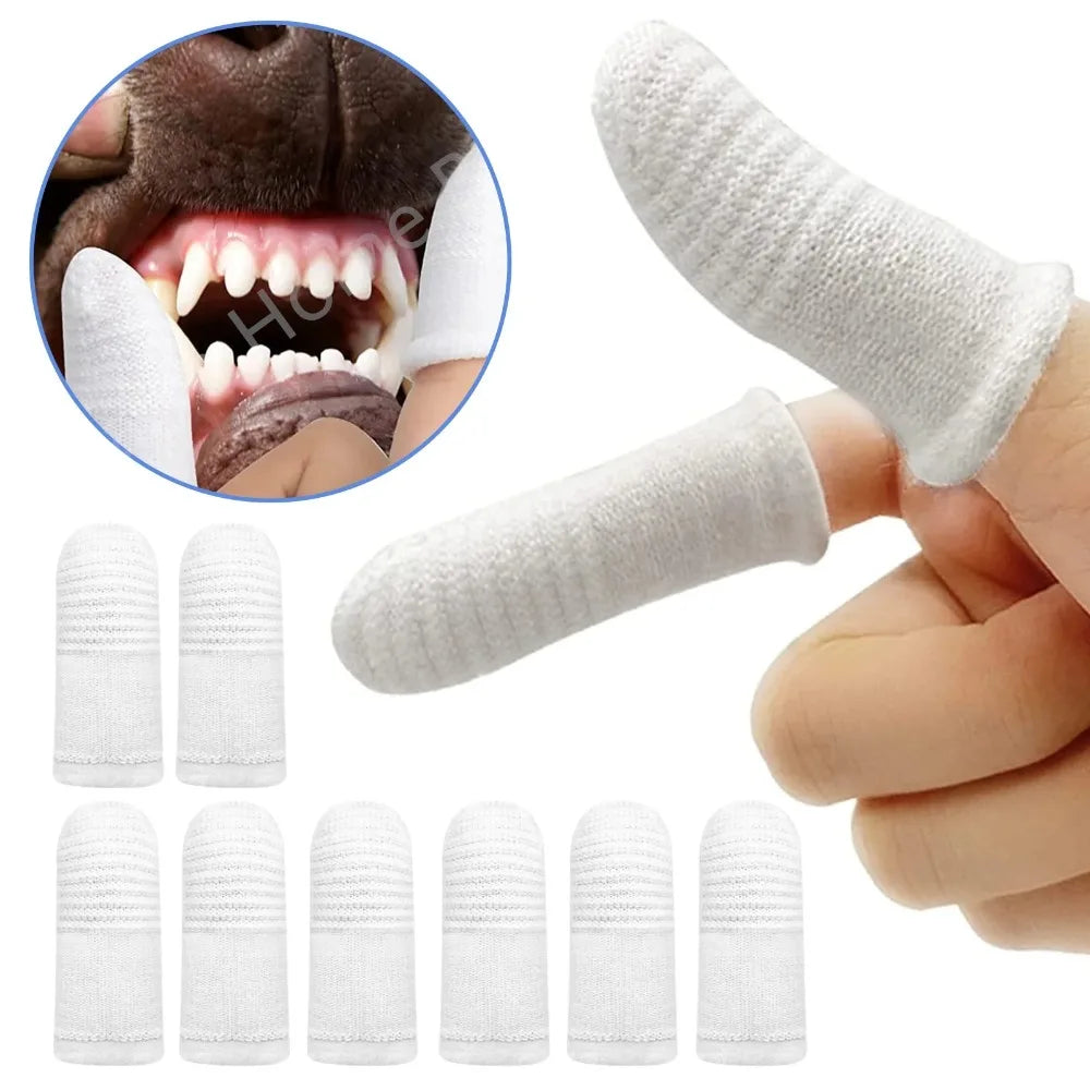 12/2Pc Pet Two-Finger Brushing Finger Cots Remove Tartar Cochlear Clean for Cat Dog Toothbrush Oral Care Finger Cover Pet Care
