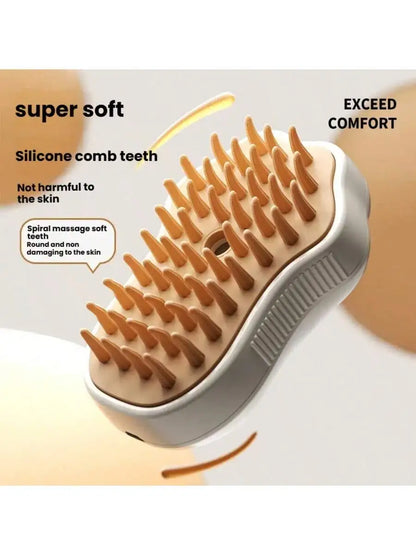 3-In-1 Electric Pet Brush Steam Spray&Massage Dog Cat Grooming Brush Painless Hair Removal Comb for Shedding Control USB Rechar