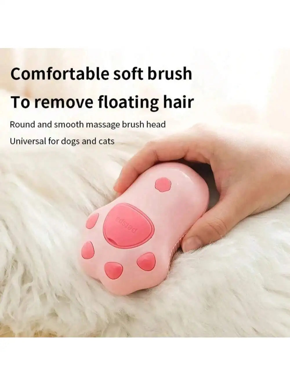 3-In-1 Electric Pet Brush Steam Spray&Massage Dog Cat Grooming Brush Painless Hair Removal Comb for Shedding Control USB Rechar