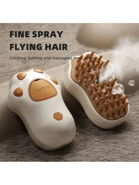 3-In-1 Electric Pet Brush Steam Spray&Massage Dog Cat Grooming Brush Painless Hair Removal Comb for Shedding Control USB Rechar